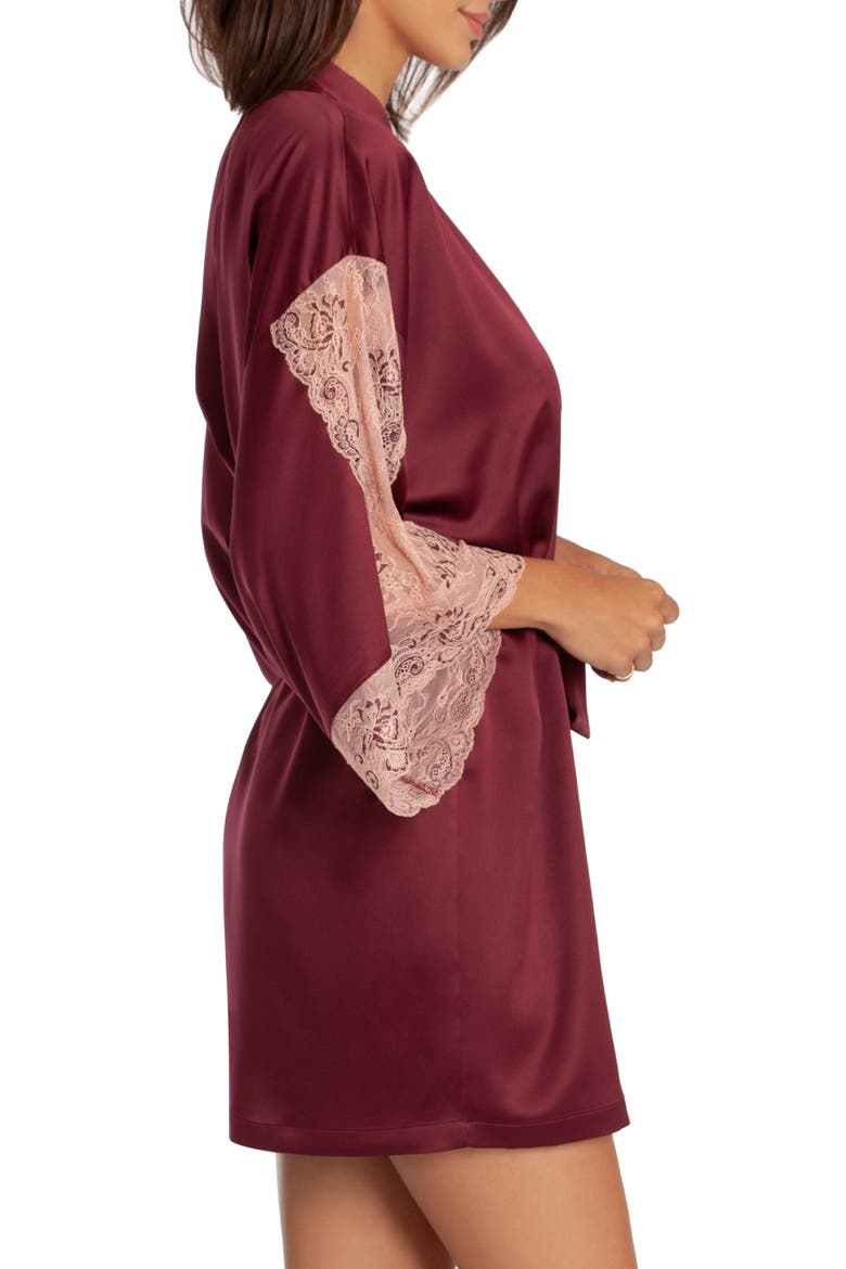 River Satin Robe, Alternate, color, BURGUNDY