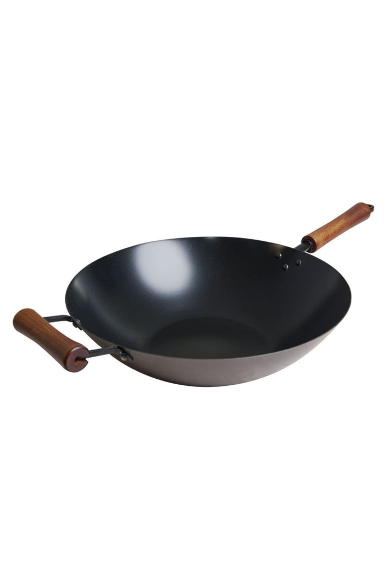 Carbon Steel Ceramic Nonstick Wok, 14-Inch, Main, color, Black