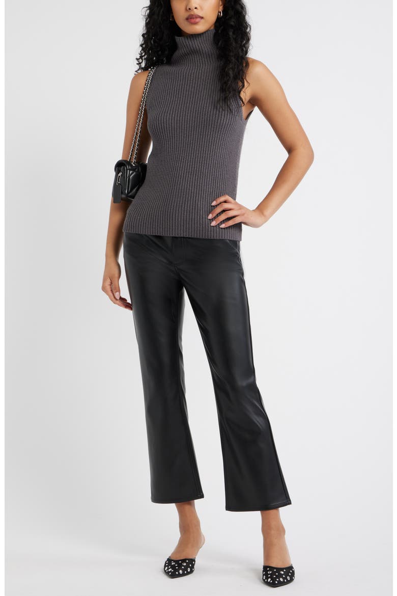 Sleeveless Funnel Neck Sweater, Alternate, color, GREY MEDIUM CHARCOAL HEATHER