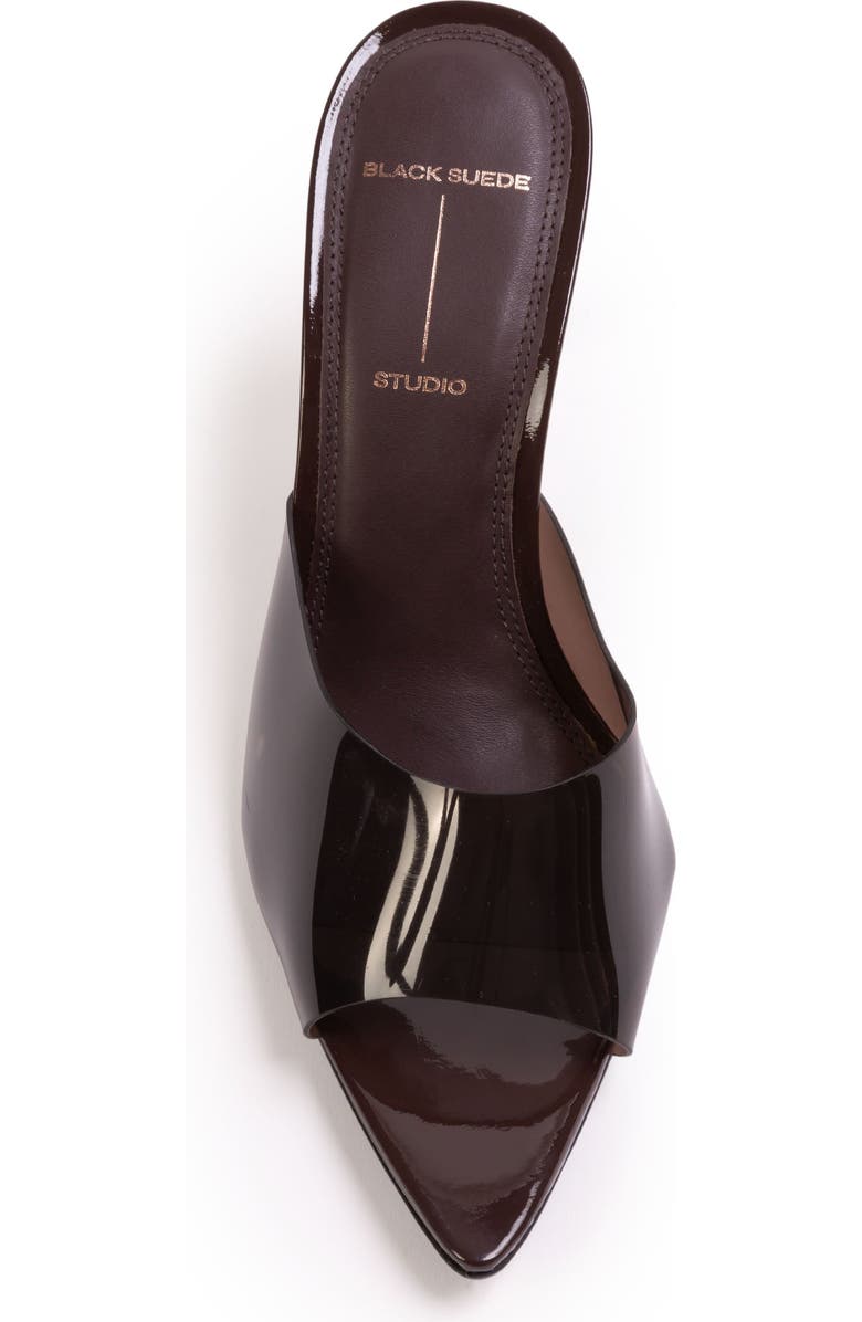 BLACK SUEDE STUDIO BELLE SANDAL, Alternate, color, Chocolate Patent Leather