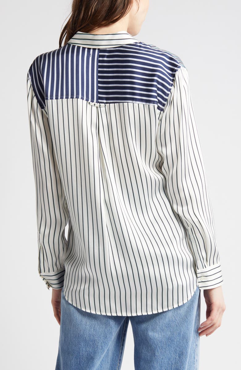 Rails Spencer Mixed Stripe Silk Shirt, Alternate, color, 