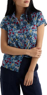 Seasalt Cornwall Rushmaker Floral Organic Cotton Voile Button-Up Shirt