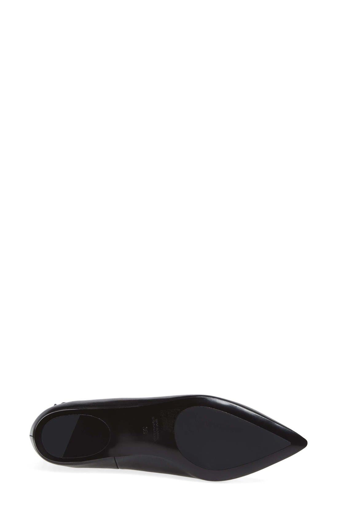 'Leather Kingdom' Pointy Toe Flat, Alternate, color, BLACK