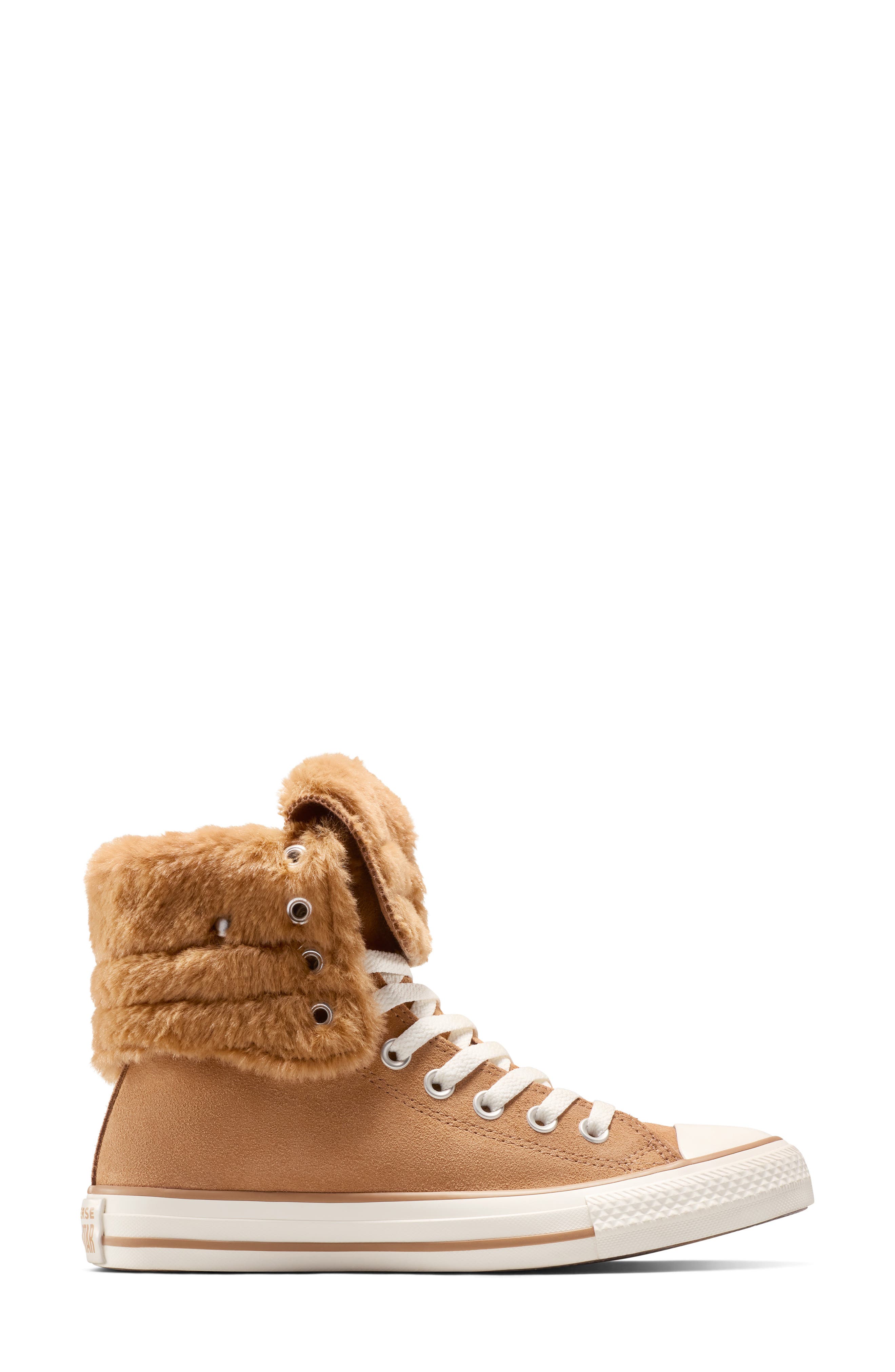 Converse Chuck Taylor All Star Faux Fur Foldover High Top Sneaker, Alternate, color, Incensed/ Incensed/ Egret