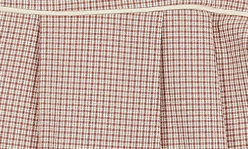 Maniere Manière Check Peter Pan Collar Top & Shorts Set In Neutral