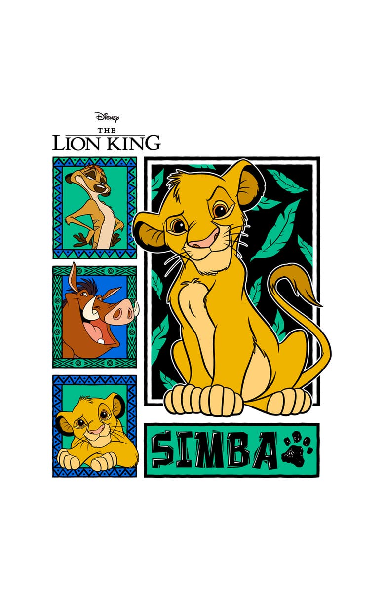 Lion King Men's Lion King Best Friends Panels  Graphic T-Shirt, Alternate, color, White