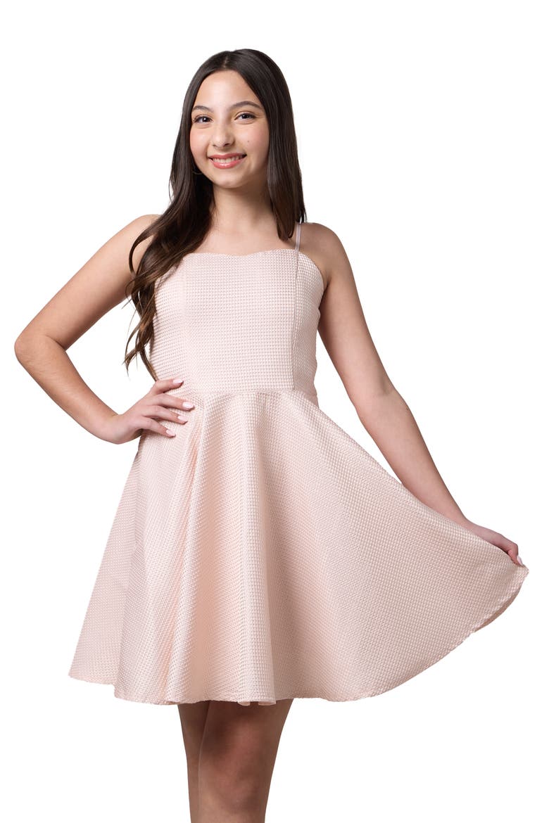 Fit and Flare Party Dress in Longer Length, Main, color, Pink
