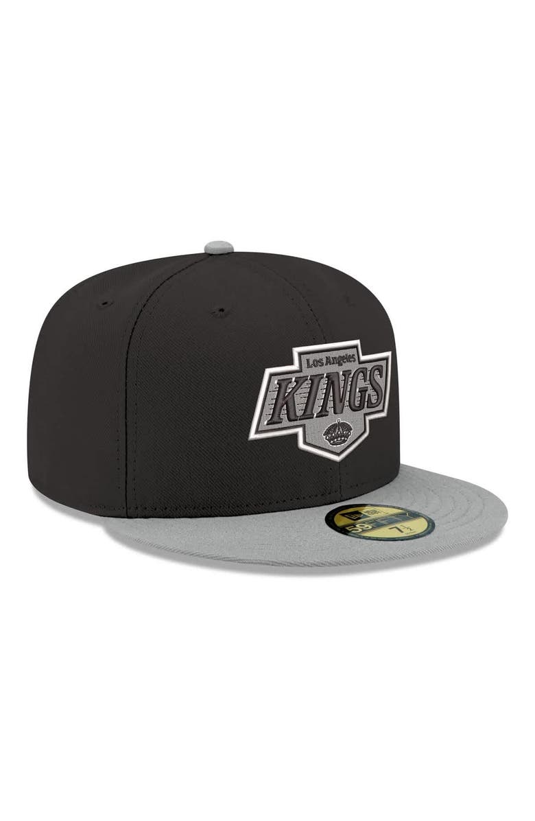 New Era Men's New Era  Black Los Angeles Kings Core Logo Two-Tone 59FIFTY Fitted Hat, Alternate, color, Black