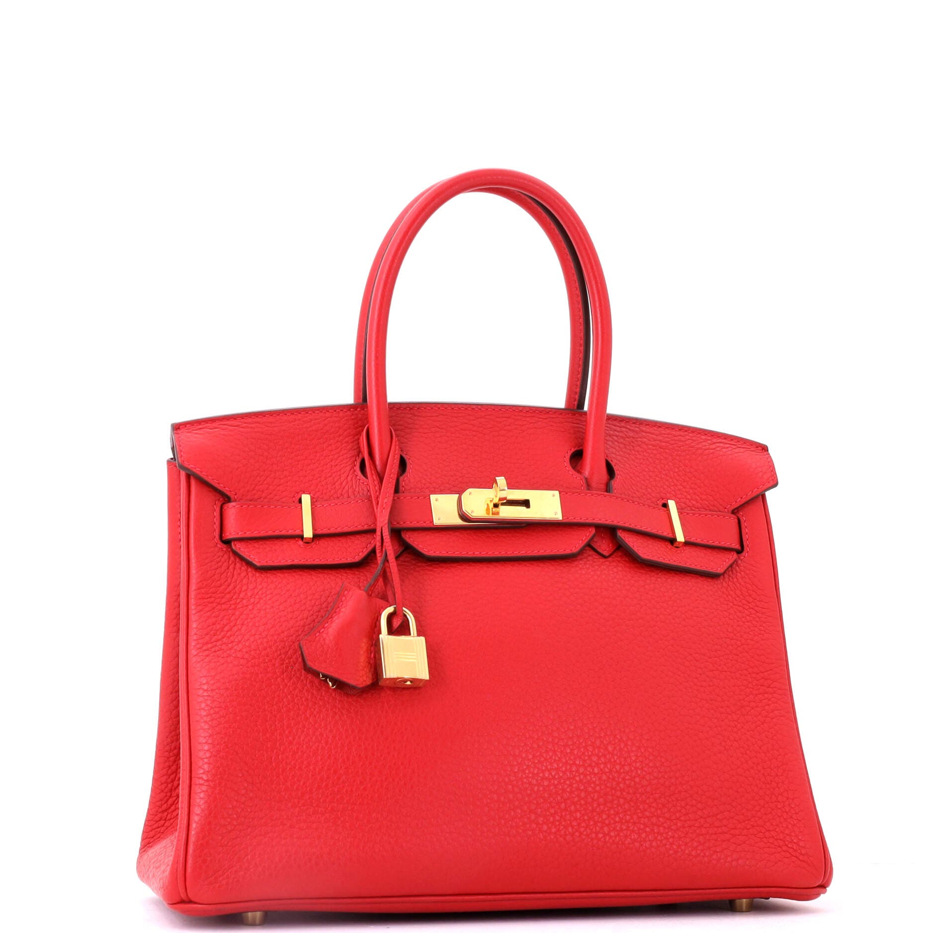 Birkin Handbag Red Clemence with Gold Hardware 30, Alternate, color, Rouge Casaque