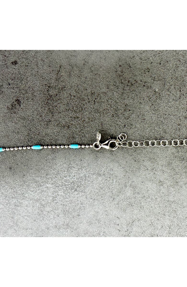 The Lovery Fine Jewelry Blue Enamel Nugget Bead Necklace, Alternate, color, Sterling Silver