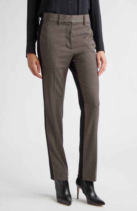 Colorblock Slim Fit Suit Pants