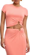 Good American Metal Ring Jersey Crop Top