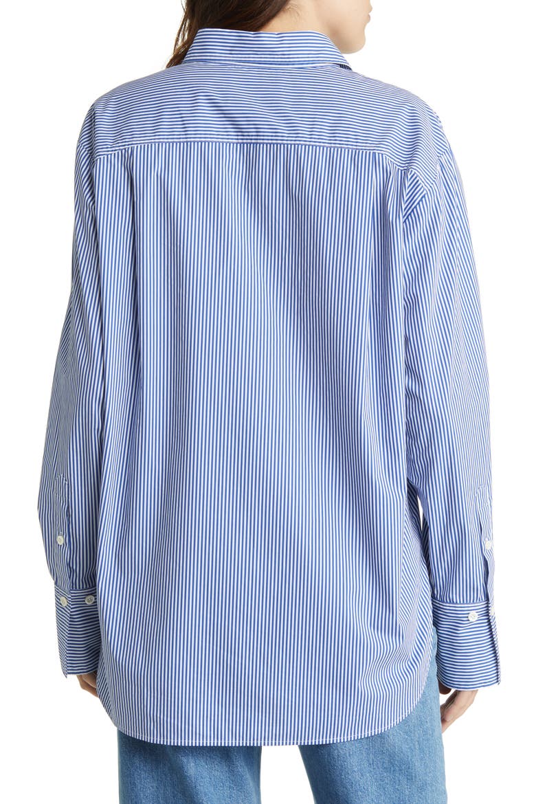 The Oversize Organic Cotton Button-Up Shirt, Alternate, color, ULTRAMARINE MULTI
