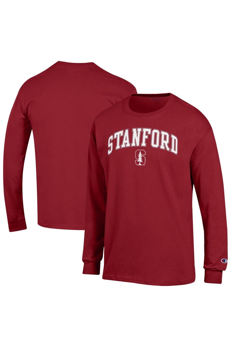 Men's Champion  Cardinal Stanford Cardinal Arch Over Logo Long Sleeve T-Shirt, Main, color, Cardinal