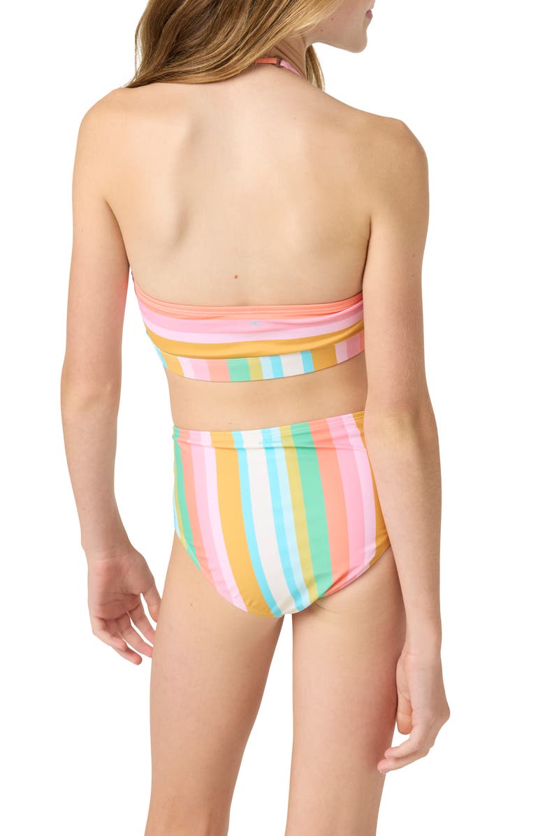 O'Neill Kids' Low Tide Peekaboo Two-Piece Swimsuit, Alternate, color, Pink Multi Colored