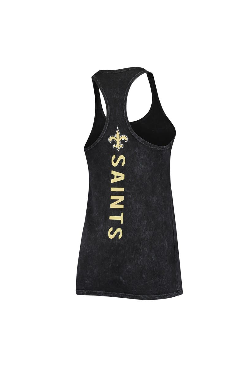 New Era Women's New Era Charcoal New Orleans Saints Mineral Wash Racerback Tank Top, Alternate, color, 