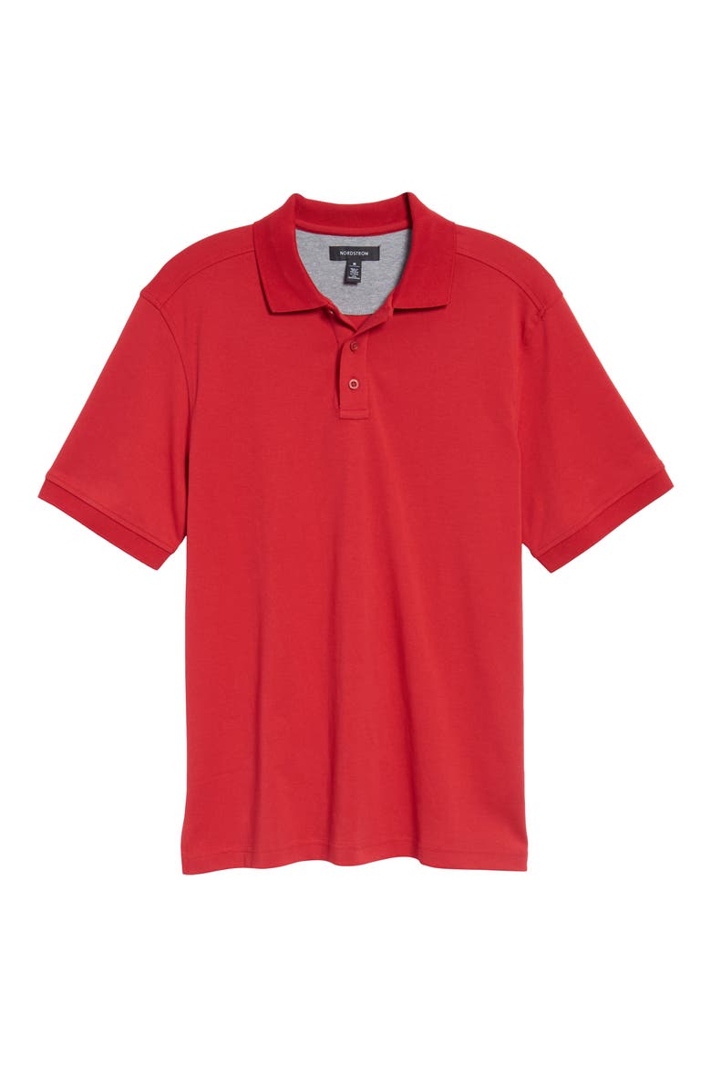 Men's Shop Regular Fit Interlock Knit Polo, Alternate, color, RED CHILI