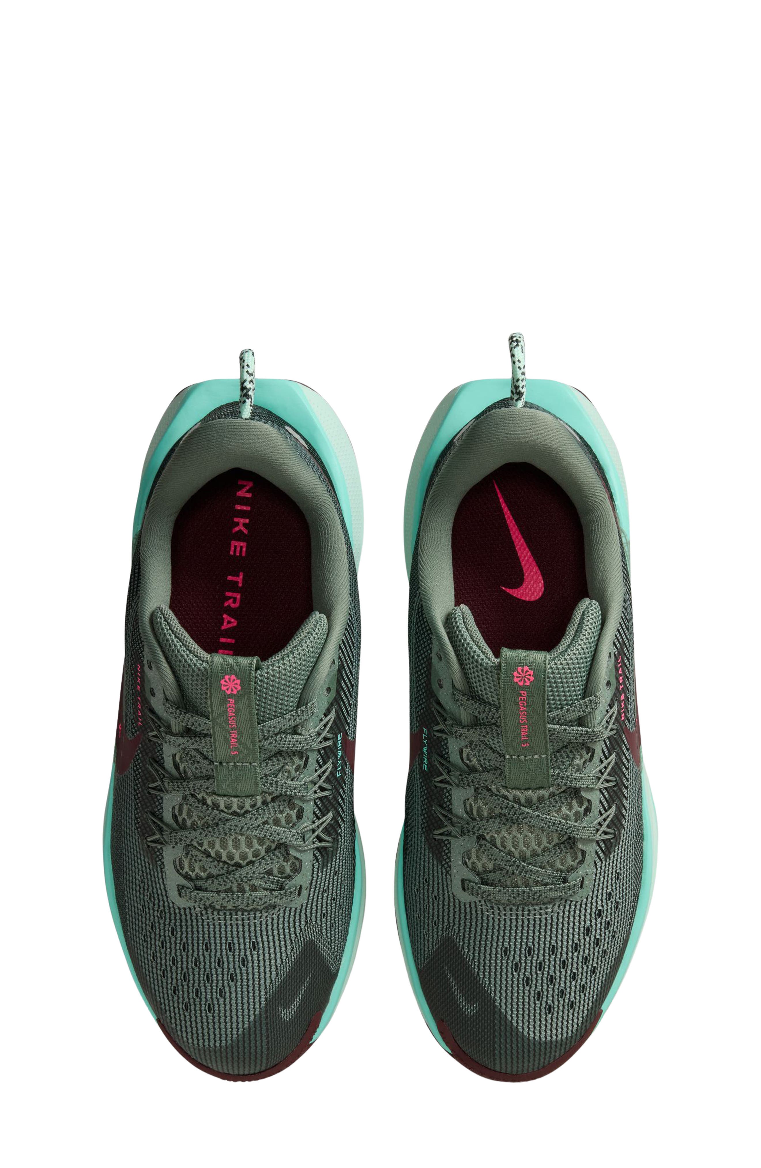 Nike Kids' Pegasus Trail 5 Trail Running Shoe, Alternate, color, 301 Clygrn/Minfoa