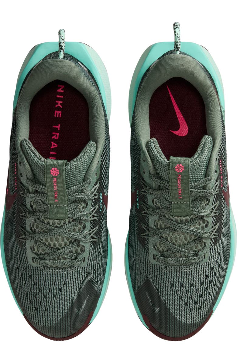 Nike Kids' Pegasus Trail 5 Trail Running Shoe, Alternate, color, 301 Clygrn/Minfoa