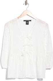 Forgotten Grace Bow Front Eyelet Cotton Top