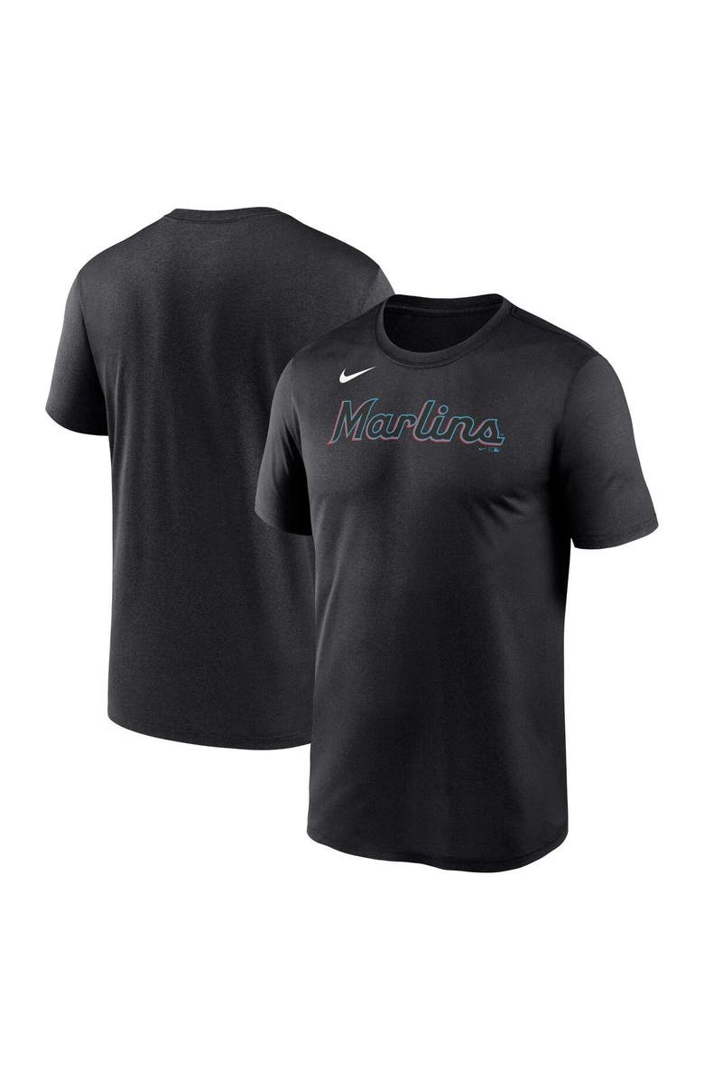 Nike Men's Nike Black Miami Marlins Wordmark Legend Performance Big & Tall T-Shirt, Main, color, 