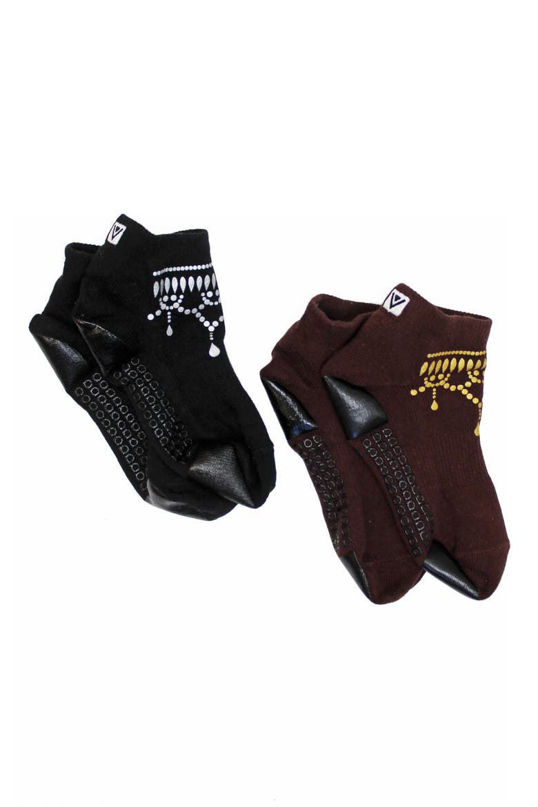 Assorted 2-Pack Ankle Socks, Main, color, BLACK BROWN