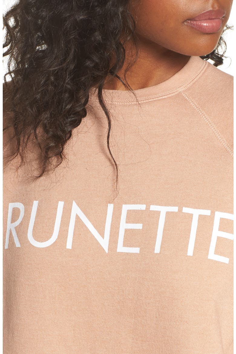 Middle Sister Brunette Sweatshirt, Alternate, color, ROSE