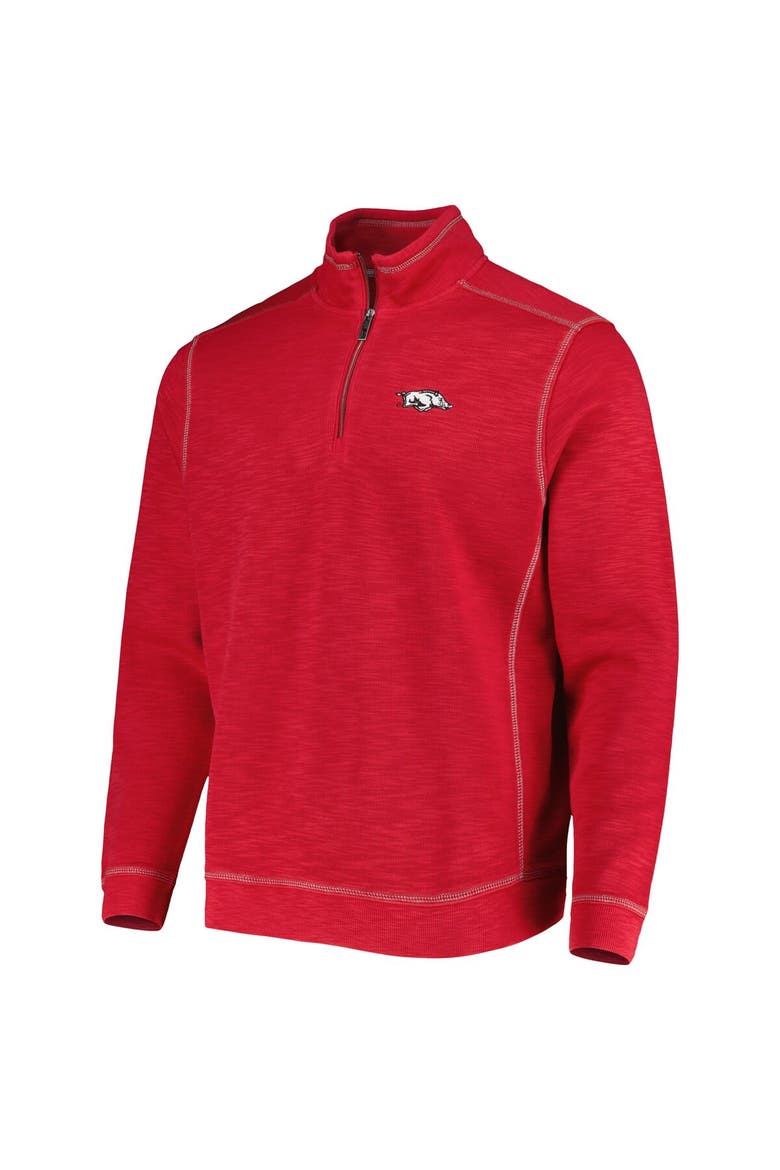 Men's Tommy Bahama Cardinal Arkansas Razorbacks Sport Tobago Bay Tri-Blend Mock Neck Half-Zip Jacket, Alternate, color, Cardinal