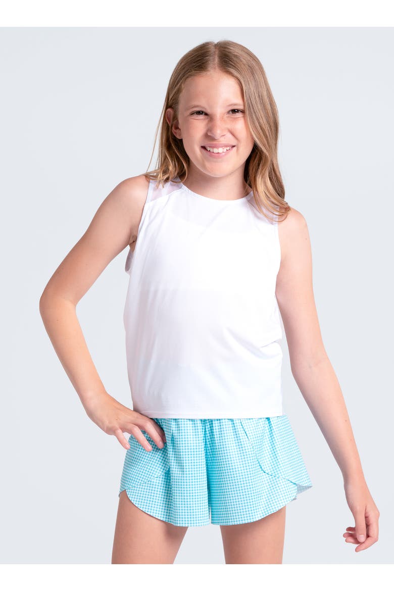Girls Crossover Flounce Short, Alternate, color, Parrot Blue