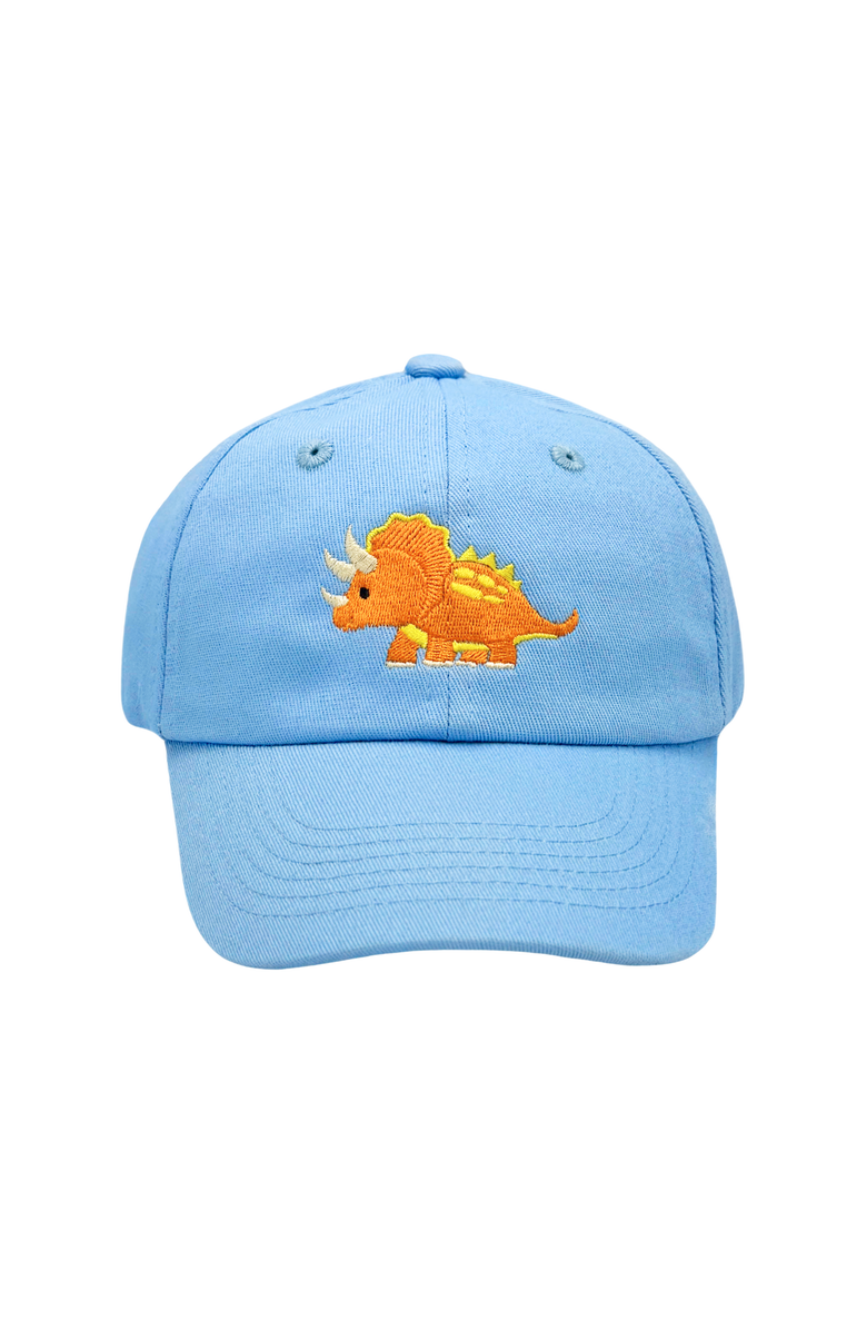 Bits & Bows Triceratops Dinosaur Twill Baseball Hat, Main, color, Blue
