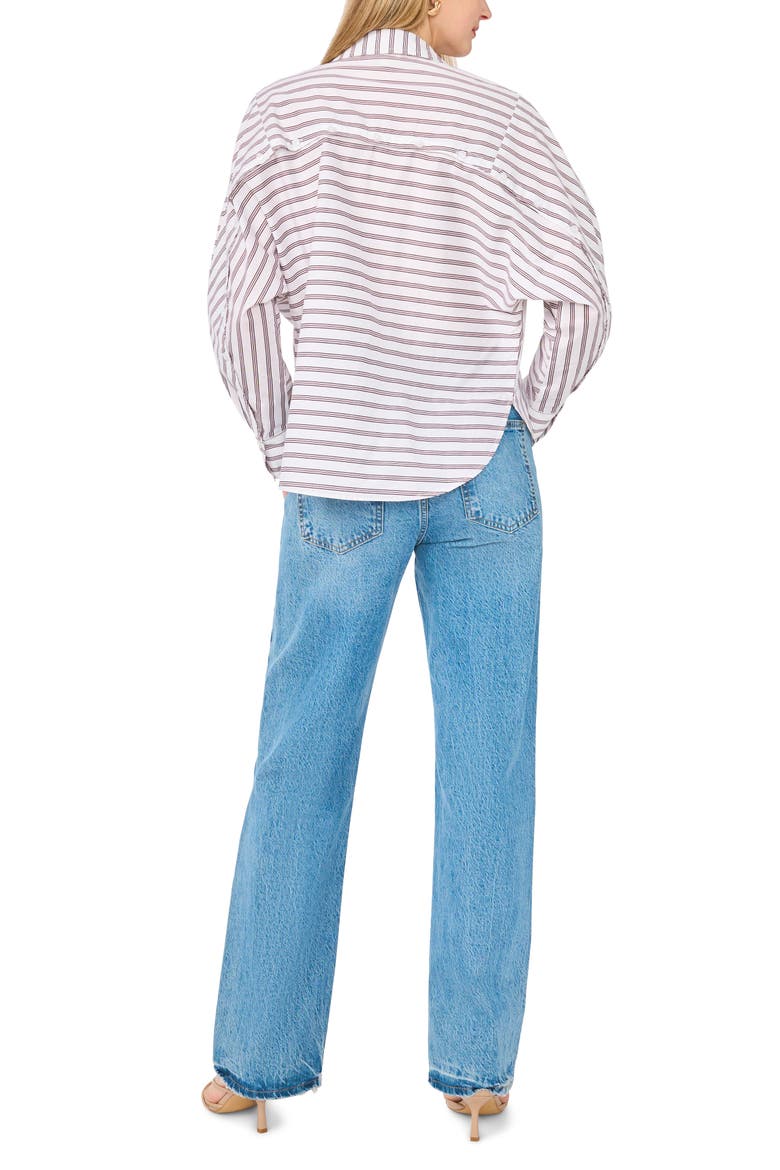 Stripe Long Sleeve Button-Up Shirt, Alternate, color, CRISP MERLOT