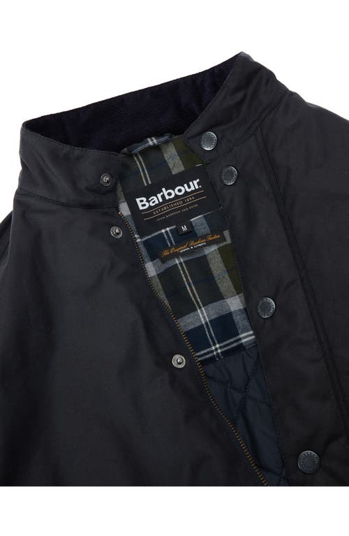 Barbour Cordhill Waxed Cotton Jacket In Blue