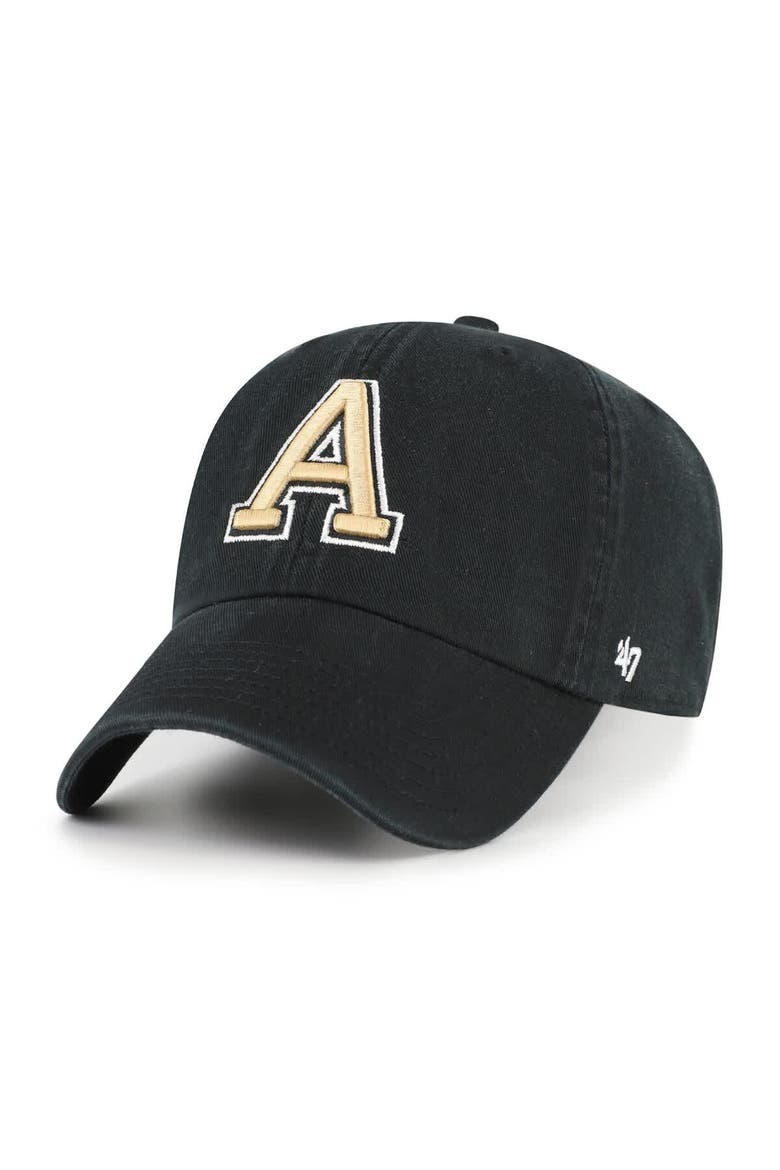 Men's '47 Black Army Black Knights Vault Clean Up Adjustable Hat, Main, color, Black
