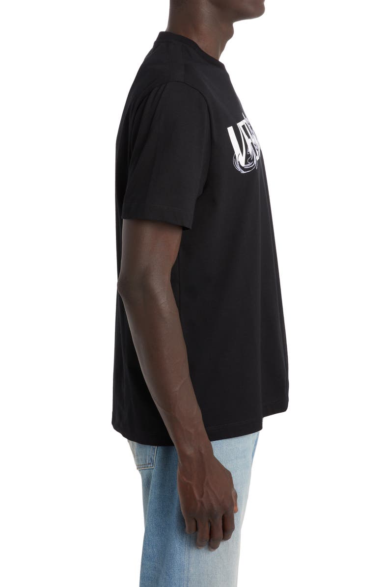 Versace Men's Fleur Embroidered Logo Graphic Tee, Alternate, color, 