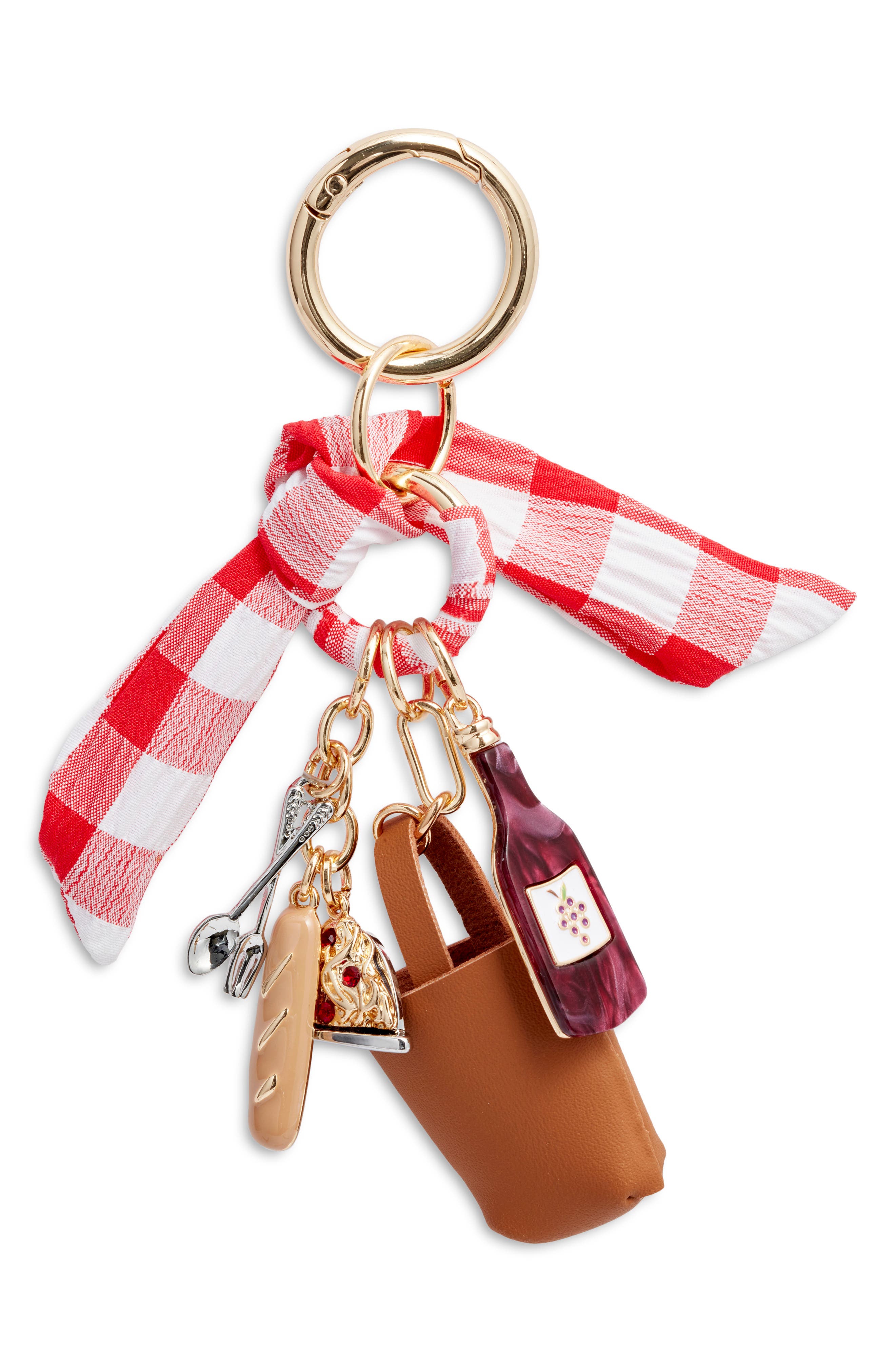 Chelsea28 Picnic Basket Bag Charm, Main, color, Red Multi- Gold