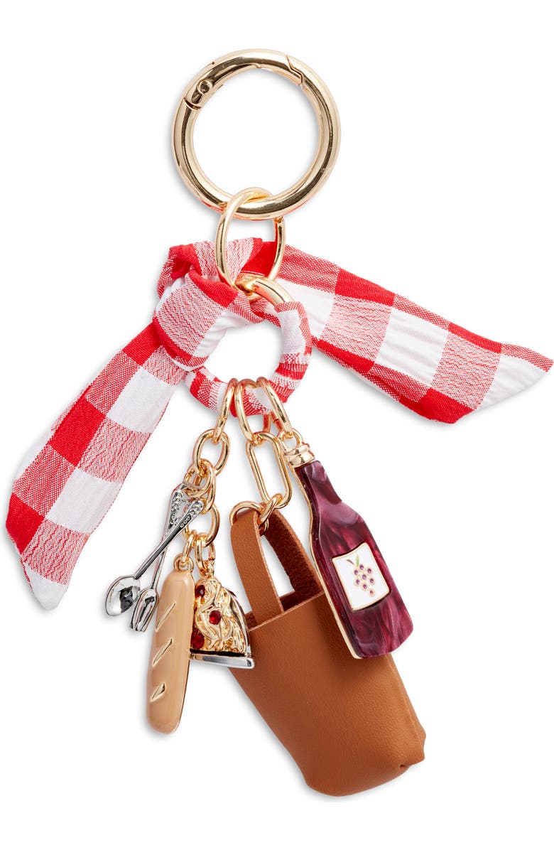 Chelsea28 Picnic Basket Bag Charm, Main, color, Red Multi- Gold