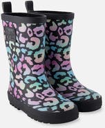 Deux par Deux Girl Waterproof Animal Rain Boots in Natural Rubber