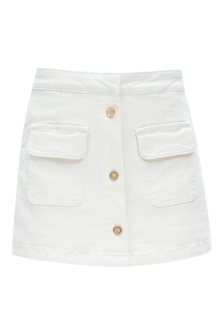 High Waist Culotte Denim Skort, Alternate, color, WHITE