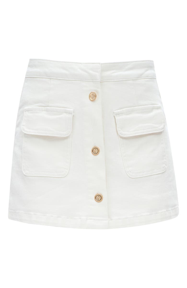 Bayeas High Waist Culotte Denim Skort, Alternate, color, White