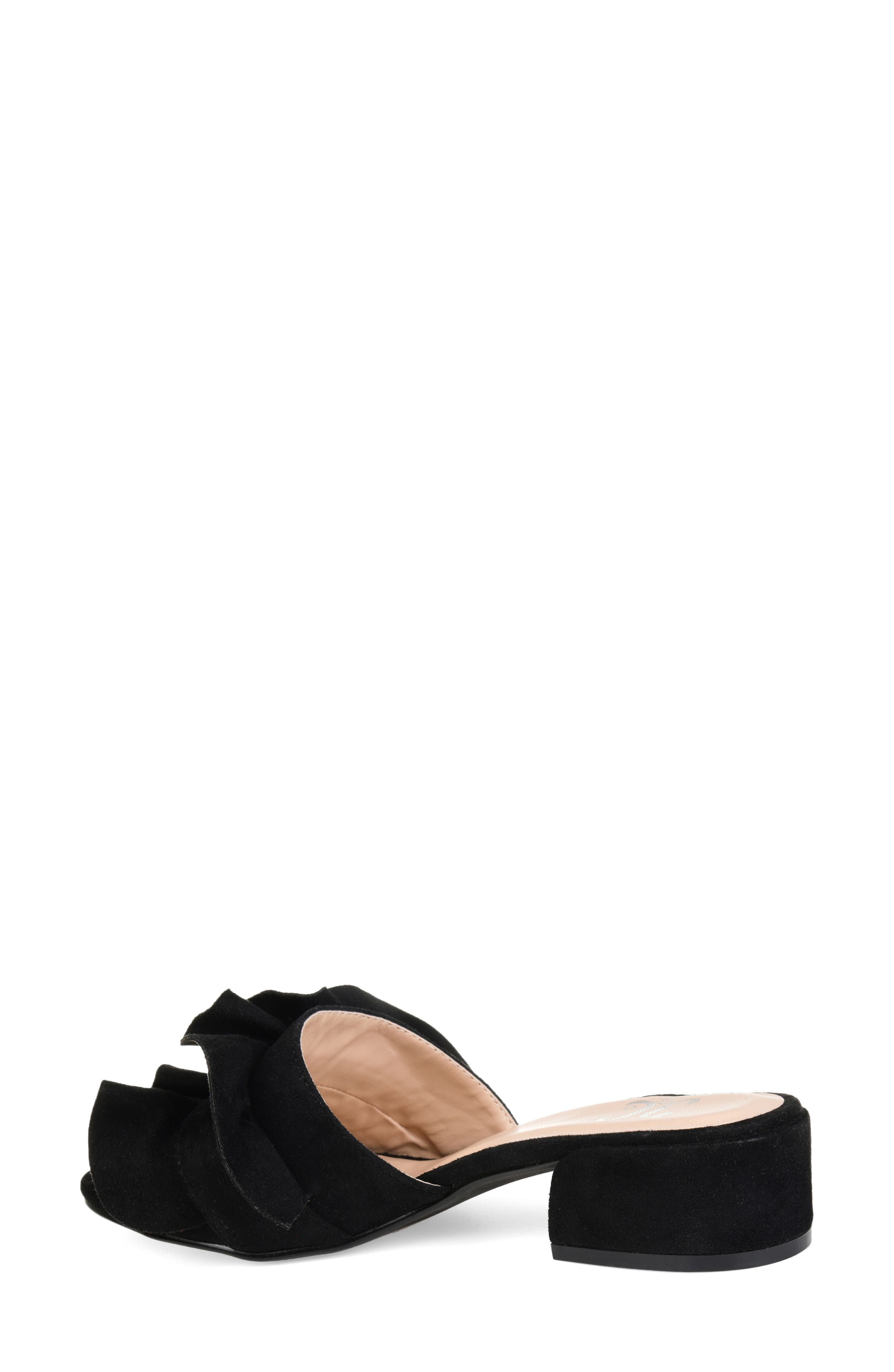 Journee Collection Sabica Ruffle Slide Sandal, Alternate, color, Black