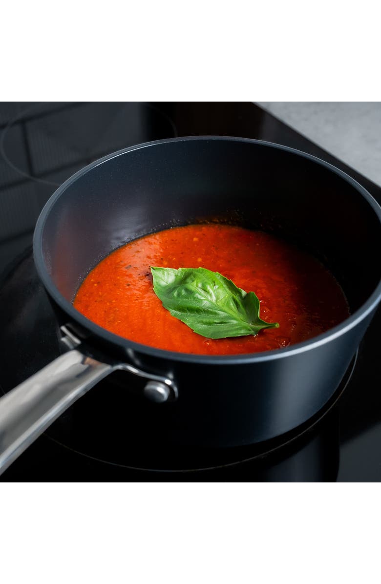 Alva Maestro 2 Qt. Nonstick Saucepan + Lid, Alternate, color, Black