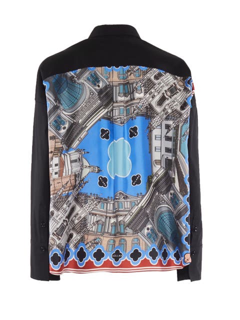 Sirene Milano Print Scarf-back Shirt