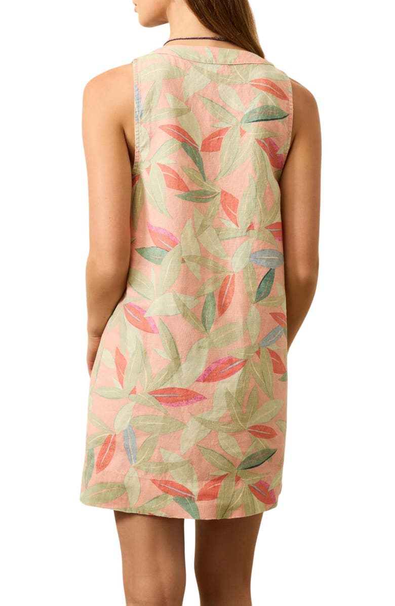 Faherty Alston Button Front Linen Dress, Alternate, color, Watercolor Palms