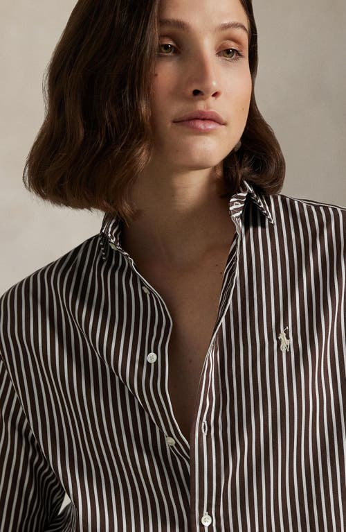 Polo Ralph Lauren Stripe Relaxed Fit Cotton Button-up Shirt In Green