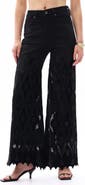 Bayeas Rhinestone Embroidered High Waist Wide Leg Jeans
