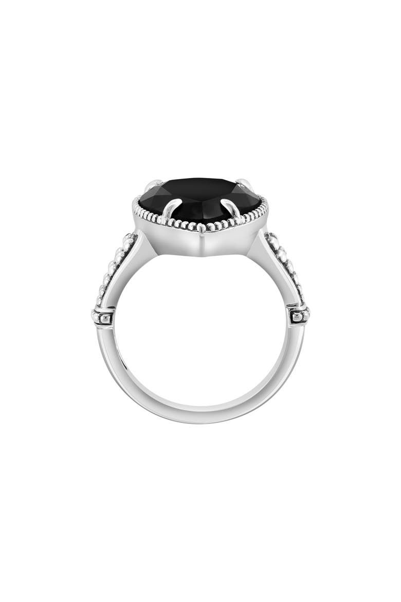 Sterling Silver Pear Cut Onyx Ring, Alternate, color, BLACK