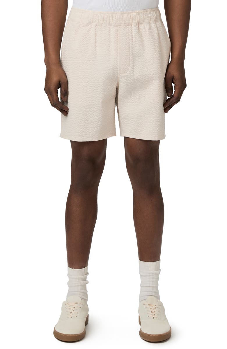 PAIGE Teague Seersucker Pull-On Shorts, Main, color, 