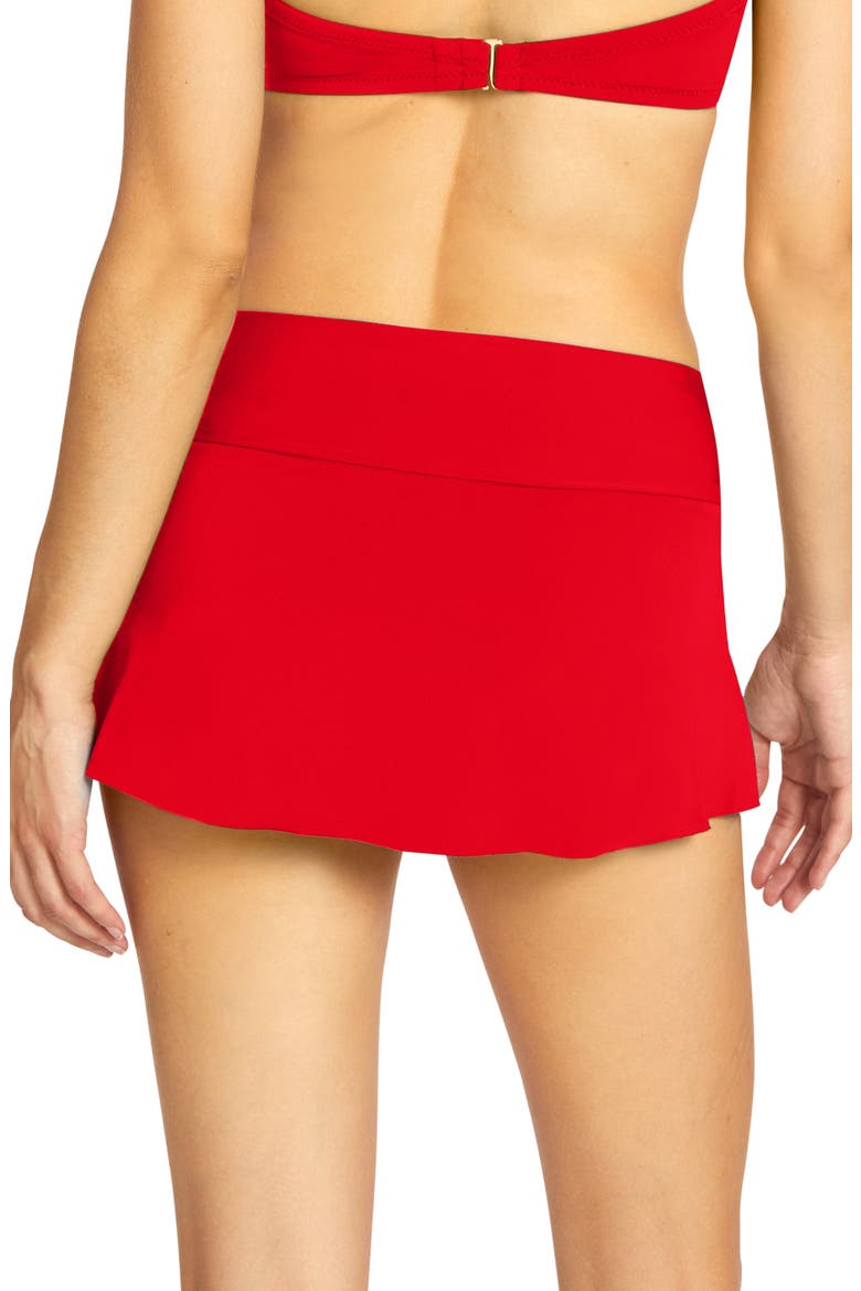 Ava Skirted Bikini Bottoms, Alternate, color, FIERY RED