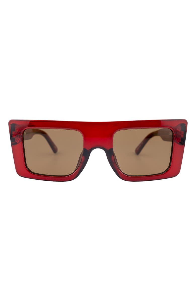 OTRA Gyda Square Sunglasses, Main, color, Trans Cherry/ Brown