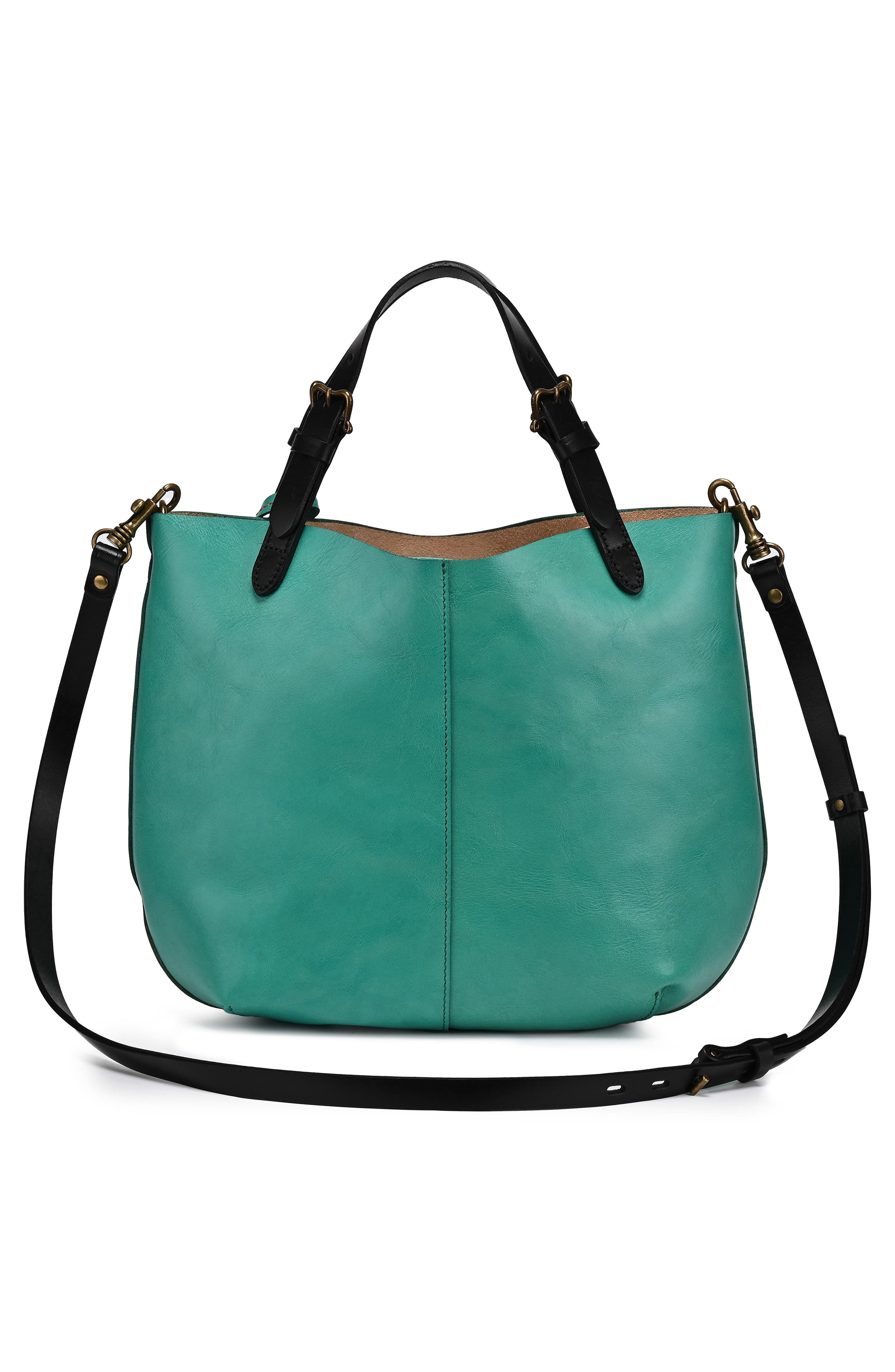 OLD TREND Dip Dye Leather Mini Tote, Alternate, color, Aqua